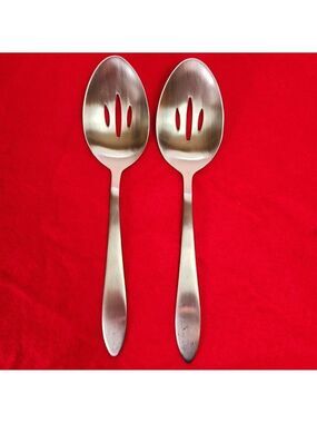 Oneida Slotted Serving Spoons Mooncrest Pattern 8" Set of 2
